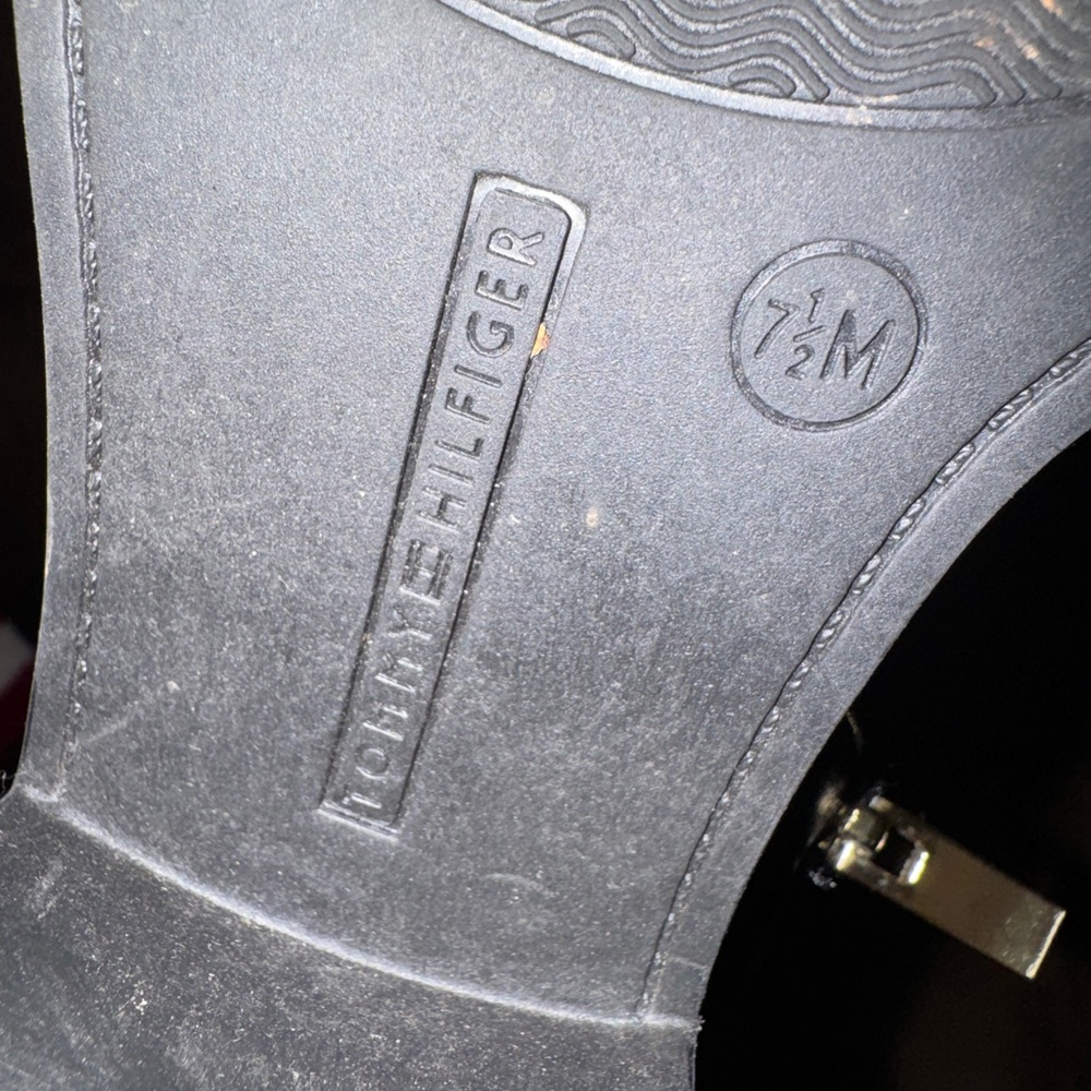 Tommy Hilfiger Black Over the Knee Boots with Gold Accent - Picture 2 of 8